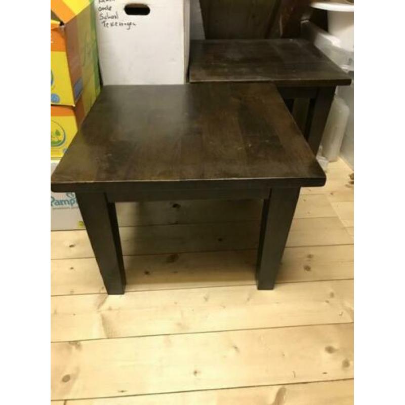 Massief houten salontafeltjes
