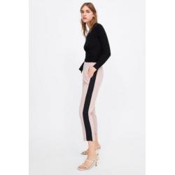 Roze zwarte broek broek ZARA maat M