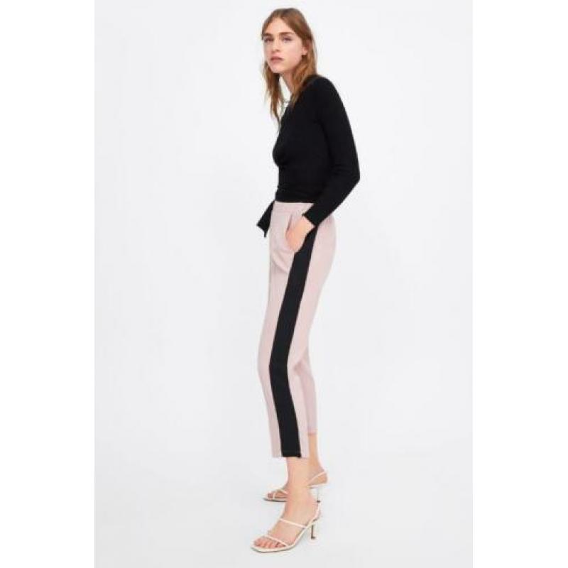Roze zwarte broek broek ZARA maat M