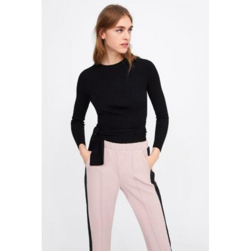 Roze zwarte broek broek ZARA maat M