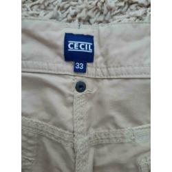 Damesbroek van Cecil maat 33 beige