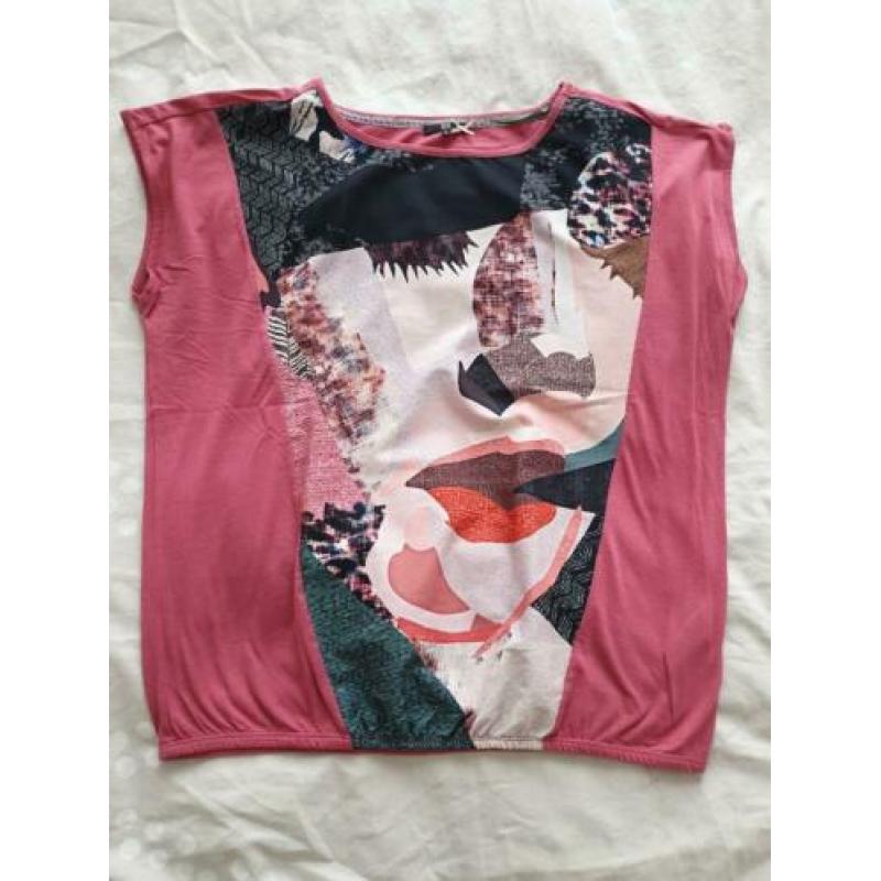 Dept top/shirt, rood/zwart, mt L, zgan