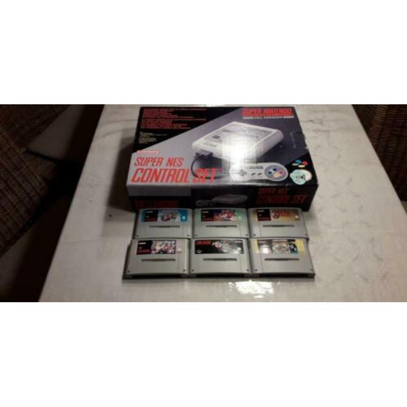 Super Nintendo Control Set compleet met 6 spellen