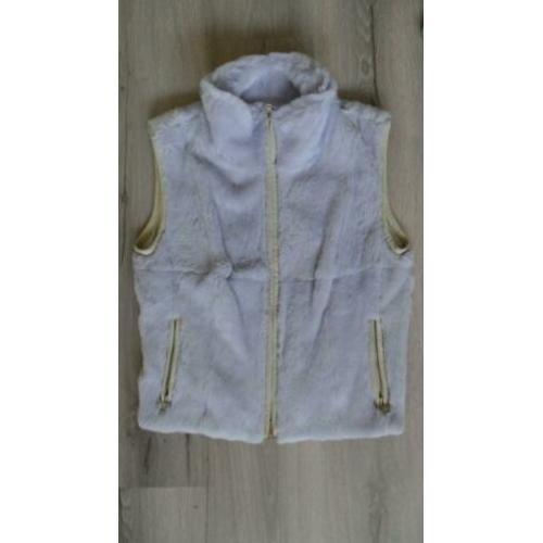 Marc Cain Marccain bodywarmer met konijnenbont lila