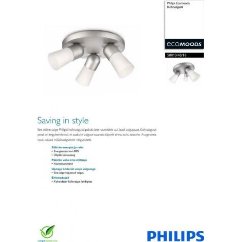 Plafondspot PHILIPS ecomoods Cheer Aluminium 3x12W -45%!!!