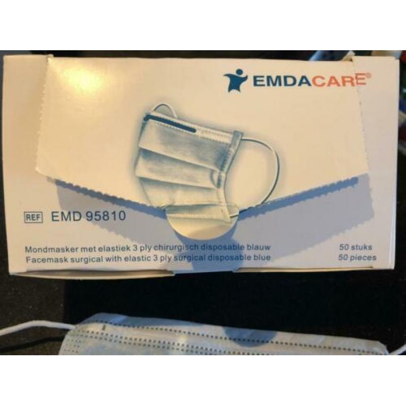 Mondkapjes, 45 stuks emda care 3ply