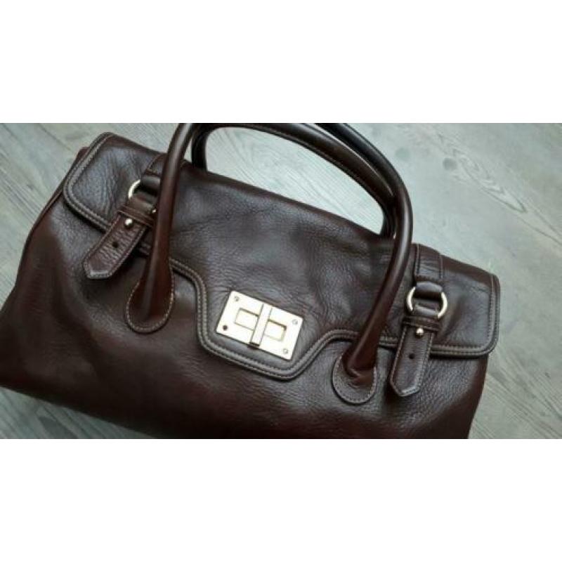 RALPH LAUREN - Prachtige ruime leren tas (model dokterstas)