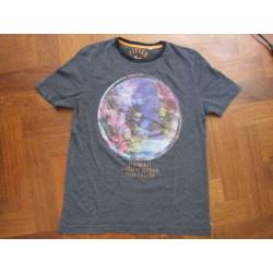 Donker blauw/grijs T-shirt van TOM TAILOR mt M / 152 (pillig