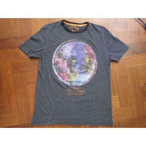 Donker blauw/grijs T-shirt van TOM TAILOR mt M / 152 (pillig