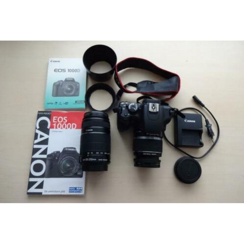 Canon EOS 1000d EFS 18-55 mm + EFS 55-250 mm lens