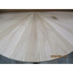massief eiken Bureau tafel half rond met spin poot