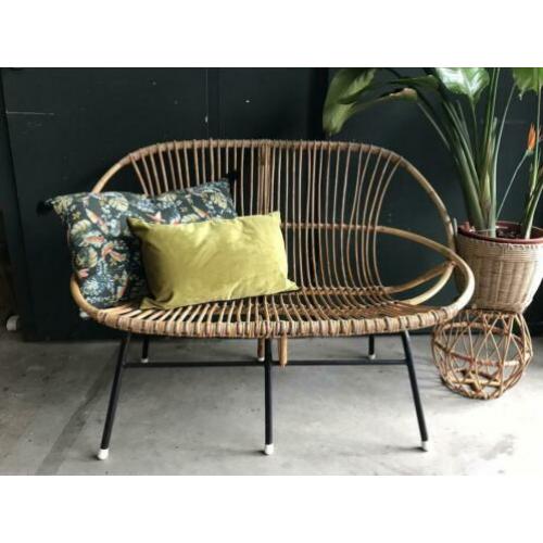 Rotan bank rohe noordwolde bankje vintage bankje boho