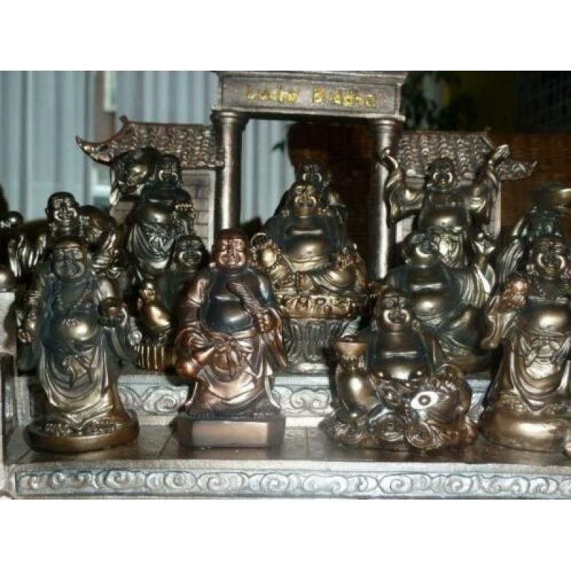 Complete set mini boeddha's en tempel