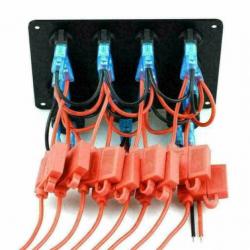 schakelpaneel boot 8 schakelaars/ zekering/12v/usb/voltmeter