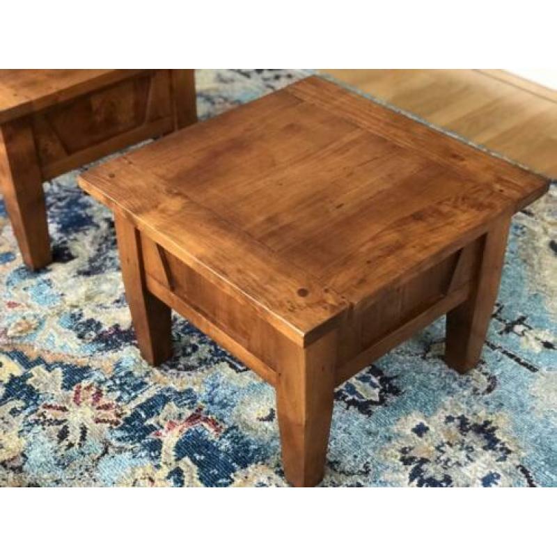 Teakhouten salontafel/bijzettafeltjes 60x60x46 cm