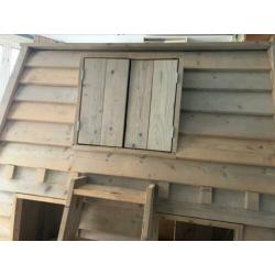 Steigerhout stapelbed huisje