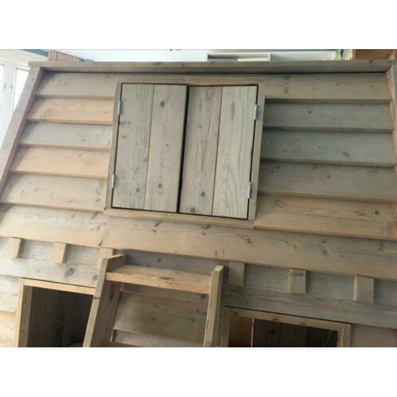 Steigerhout stapelbed huisje