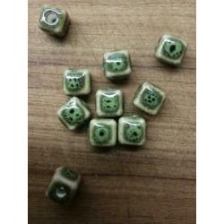 Set steen keramiek kralen 8x8mm 10 stuks 1,50 div kleuren