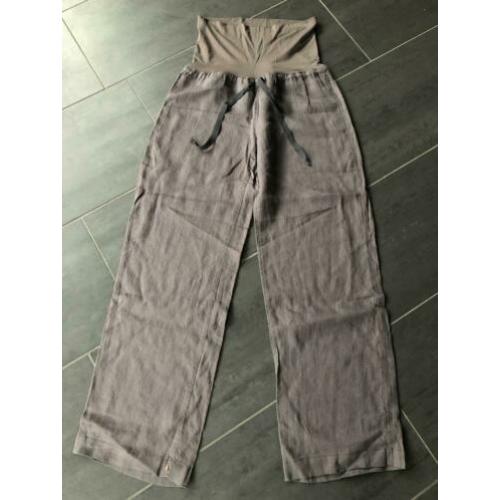 Vanilia broek 100%linnen maat 36 taupe