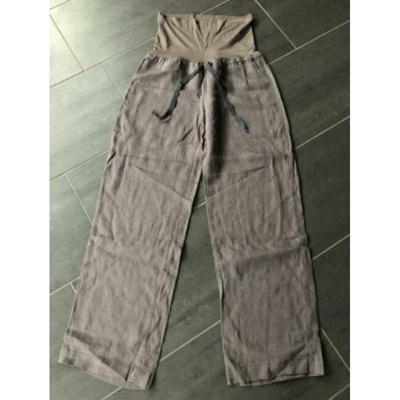 Vanilia broek 100%linnen maat 36 taupe