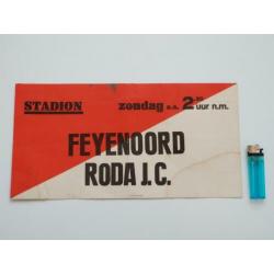 Oud Feyenoord Roda JC affiche biljet uit RET tram Rotterdam