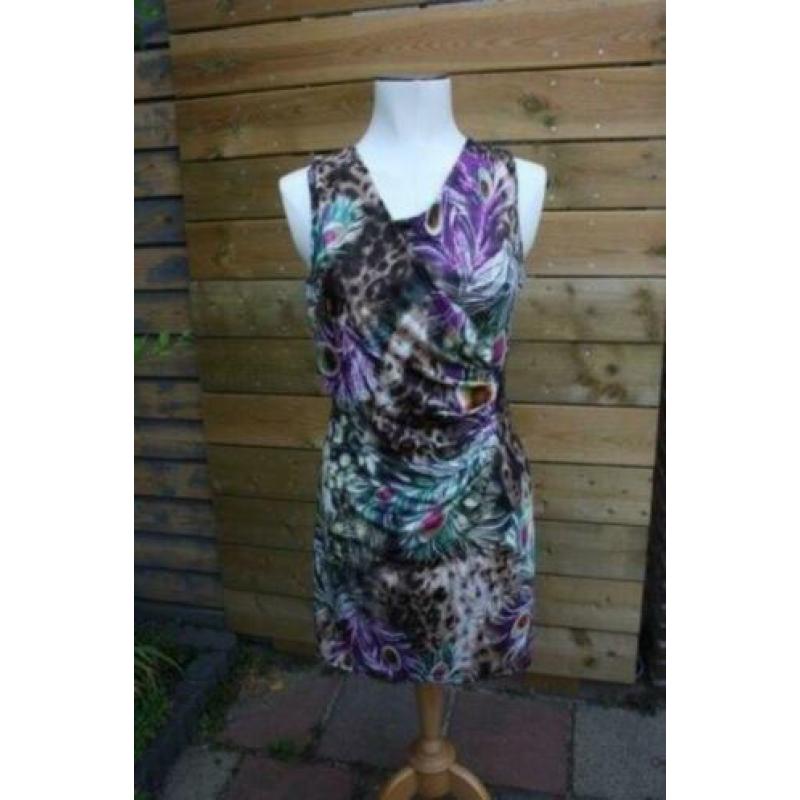 Jurk overslag Cosmoda mt L/XL pauw AANBIEDING
