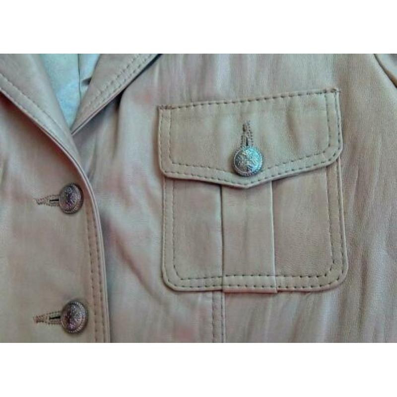 ZGAN mooi beige lamsleren jasje van AEBEL - maat M 38 40