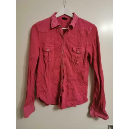 Gant Roze shirt met lange mouwen en knopen. Maat xxl