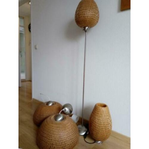 IKEA boja lampenset 2 hanglampen 1 staanlamp 1 tafellamp