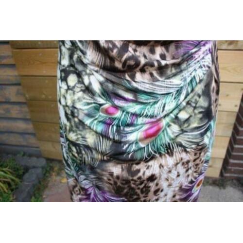 Jurk overslag Cosmoda mt L/XL pauw AANBIEDING