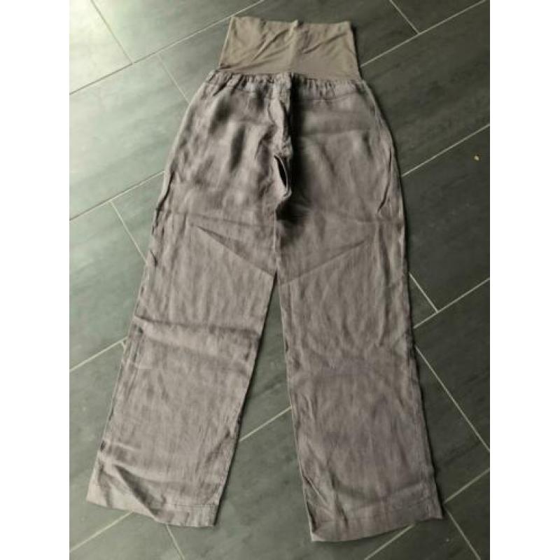Vanilia broek 100%linnen maat 36 taupe
