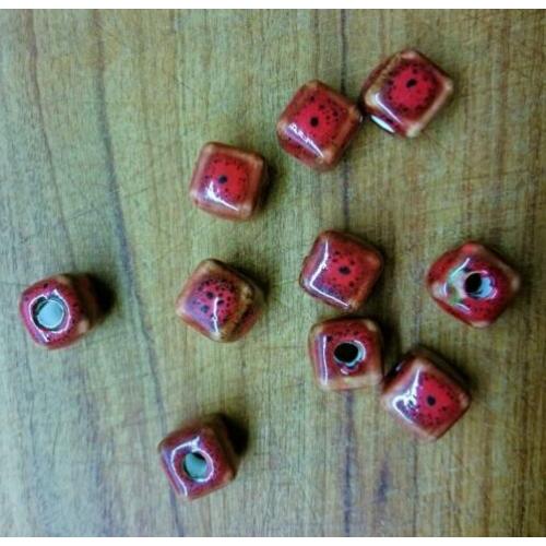 Set steen keramiek kralen 8x8mm 10 stuks 1,50 div kleuren