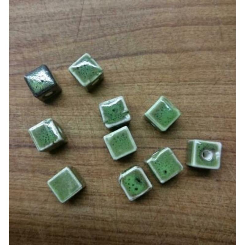 Set steen keramiek kralen 8x8mm 10 stuks 1,50 div kleuren