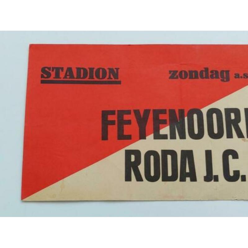 Oud Feyenoord Roda JC affiche biljet uit RET tram Rotterdam