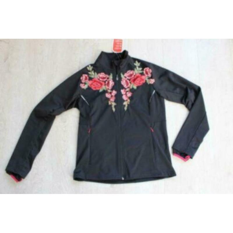 Dames wandeljas softshell bloemen L nieuw sport jas nieuw