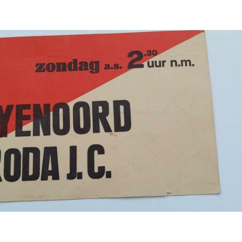 Oud Feyenoord Roda JC affiche biljet uit RET tram Rotterdam