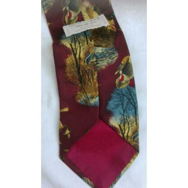 Bijzondere 100% zijde stropdas.Ducks/ eend motief