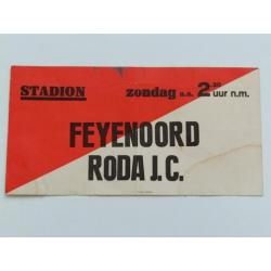 Oud Feyenoord Roda JC affiche biljet uit RET tram Rotterdam