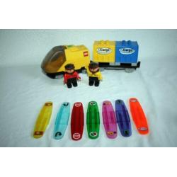 Duplo Intelli locomotief Trein + Intelli Wagon + codestenen