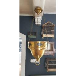 Antieke grote koperen Godslamp, zie foto's