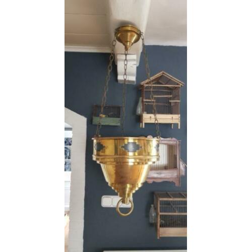 Antieke grote koperen Godslamp, zie foto's