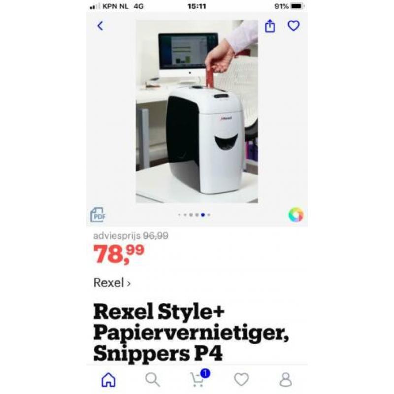 Papierversnipperaar Rexel