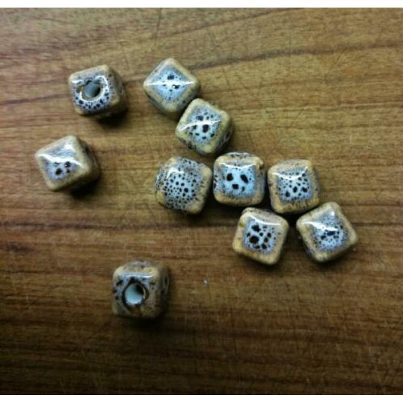 Set steen keramiek kralen 8x8mm 10 stuks 1,50 div kleuren