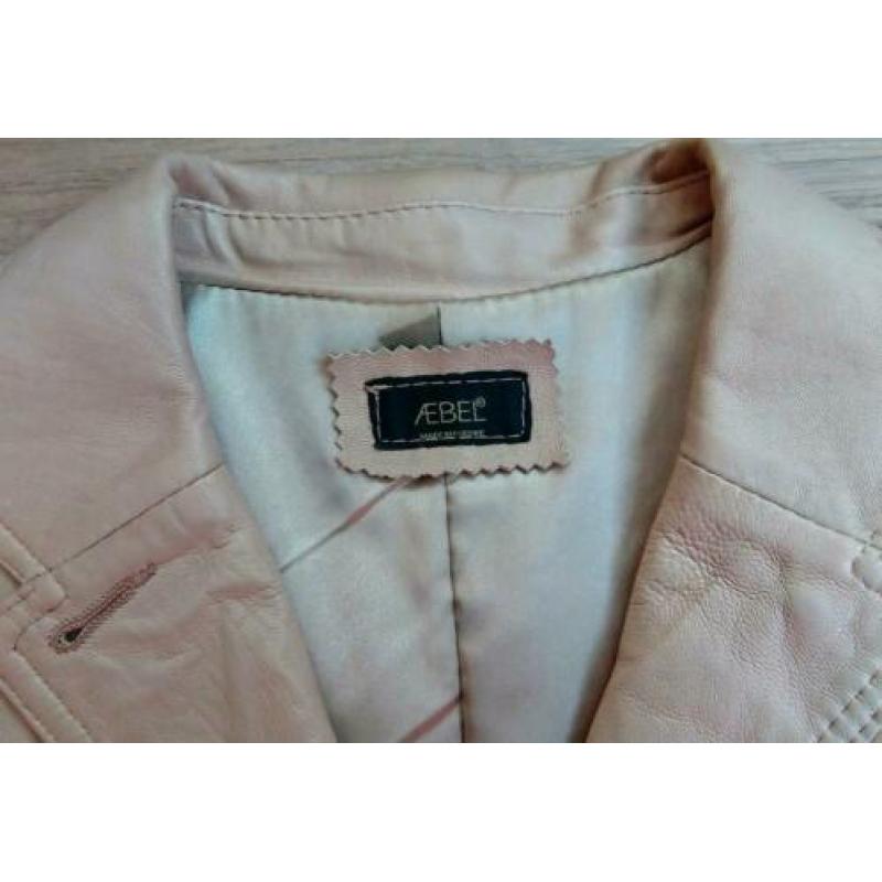 ZGAN mooi beige lamsleren jasje van AEBEL - maat M 38 40