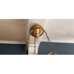 Antieke grote koperen Godslamp, zie foto's