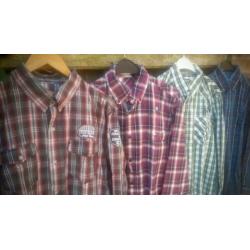 4 mooie geruite (merk)overhemden maat L zgan