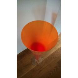 Oranje hoge vaas glas
