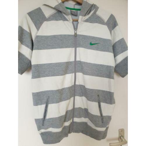 Nike grijze dameshoody, korte mouw, mtM
