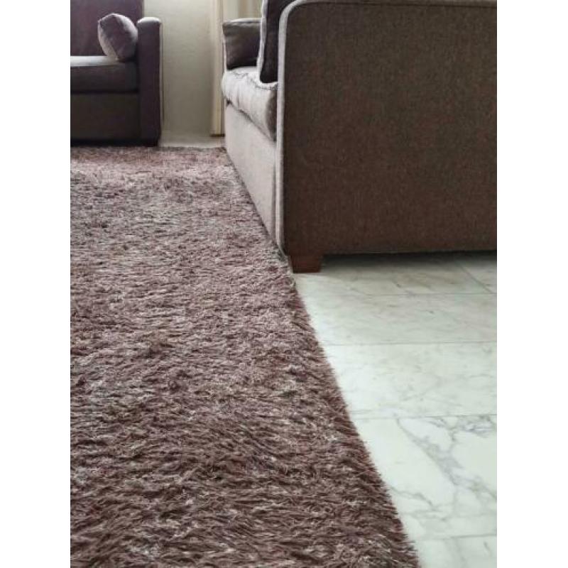 2x 2,5 zits bank met bijpassend kleed (bruin)
