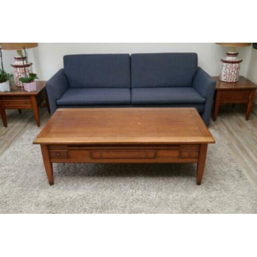 houten salontafel + 2 bijzettafels + theetafel te koop